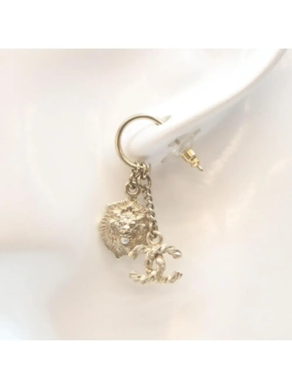 Chanel Cc Logo Hoop Earrings Gold-Tone #288069C11B